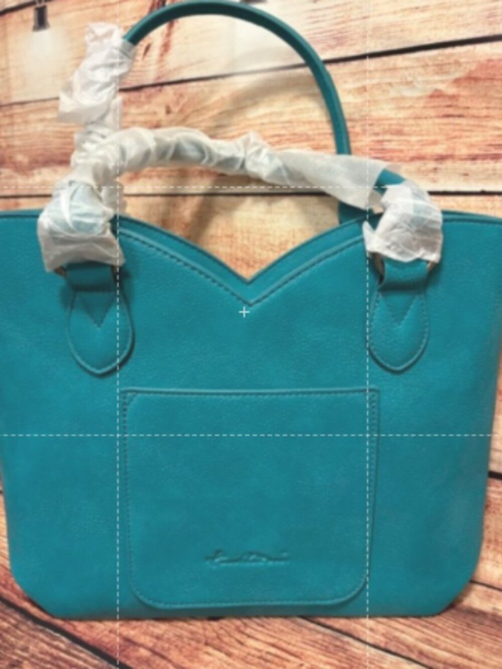 Montana West Turquoise Cowhide Floral Tooled Tote Bag NWT - Sold out - Picture 2 of 3